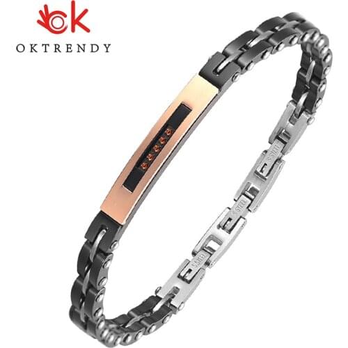 Luxury Rose Gold ceramic stainless steel bracelets Bangles Female Brand Charm Bracelet for Women Famous Jewelry with zircon