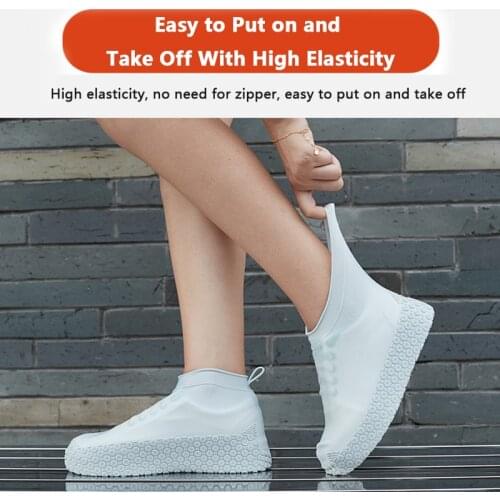 1 Pair Boots Waterproof Shoe Cover Silicone Material Unisex Shoes Protectors Rain Boots for Indoor Outdoor Rainy Days Reusable
