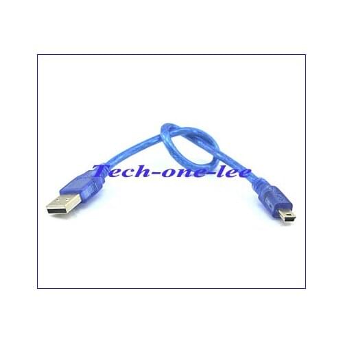 10pcs/lot Blue USB A To Mini 5P Extension USB-A M To Mini usb M Connector 5pin Adapter Cable Free Shipping