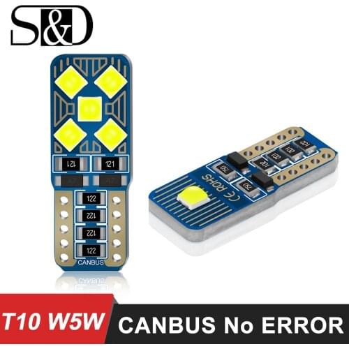 10Pcs Super Bright Canbus T10 W5W WY5W Led Bulbs 194 168 LED Car Interior Light Clearance Side Marker Auto Lamps 6000K White 12V