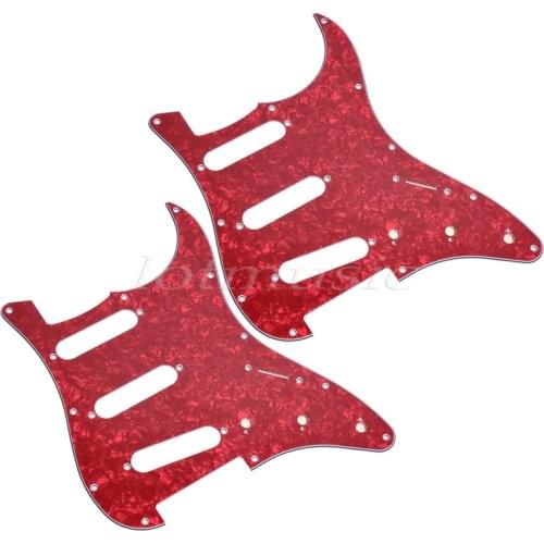 2 pcs Red Pearl Pickguard SSS 3ply For Fender ST Strat Guitar Replacement