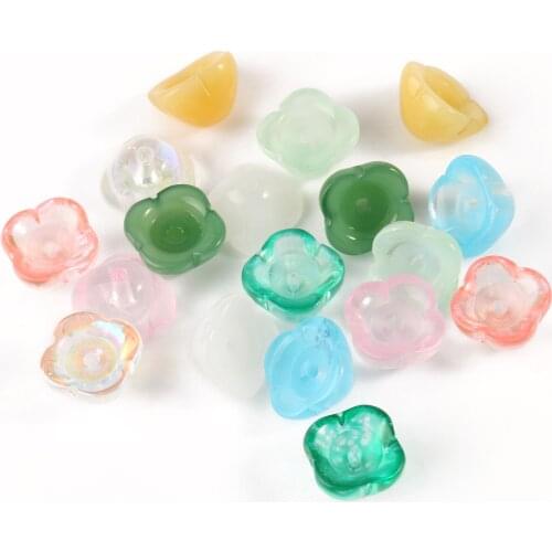 20pcs Quincunx Shape Lampwork Czech Glass Loose Spacer Beads for Beadwork Jewelry Making Handmade Diy Bracelet Necklace 12*12mm