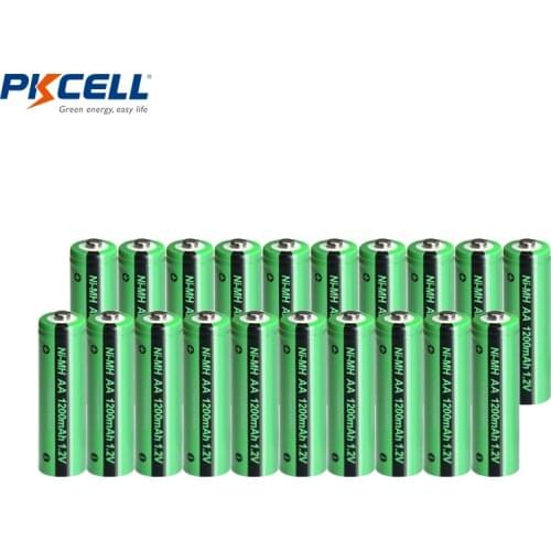 4/8/20pcs PKCELL 1200mAh AA NiMH Rechargeable Battery 1.2V Ni-MH Industrial aa Batteries Bateria Button Top for light toy