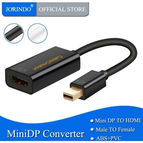 4K Mini DisplayPort to HDMI Adapter, JORINDO Mini DP (Thunderbolt Port Compatible) to HDMI AV HDTV Male to Female Adaptor