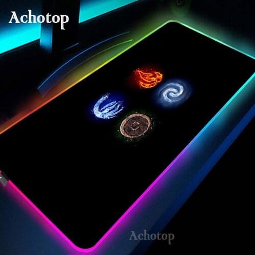 Avatar the Last Airbender LED Light Mousepad RGB Keyboard Cover Desk mat Colorful Surface Mouse Pad Waterproof PC Gamer Computer
