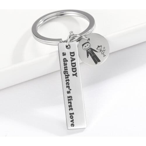 Personalized Name Keychain Men Custom Keychains Stainless Steel Birthday Gift For Dad /Father’s Day Gift From Daughter Son