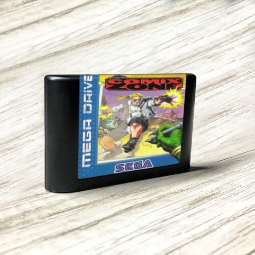 Comix Zone - EUR Label Flashkit MD Electroless Gold PCB Card forSega Genesis Megadrive Video Game Console