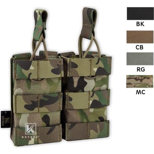 KRYDEX Double Open Top Modular Magazine Pouch For Military Shooting Airsoft Tactical 2*5.56 .223 MOLLE PALS Magazine Carrier