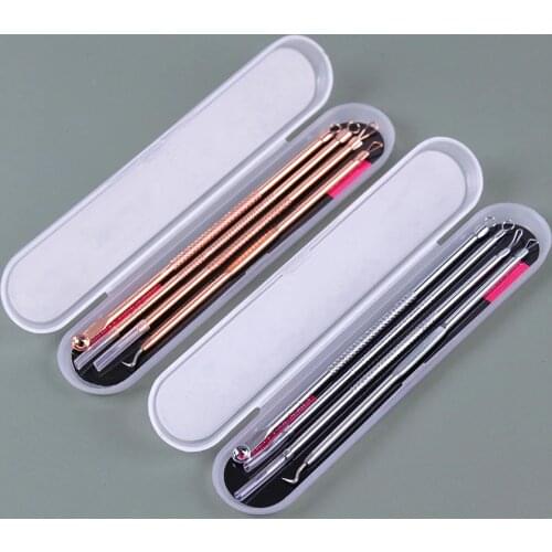 4PCS/Set Blackhead Comedone Acne Pimple Blackhead Remover Tool Spoon For Face Skin Care Tool Needles Facial Pore Cleaner