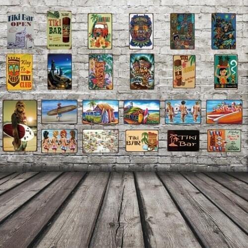 Metal Tin Sign Summer Beach Vacation Metal Plate Wall Bar Kitchen Restaurant Home Art Deco Club Retro Iron Painting Metal Plaque