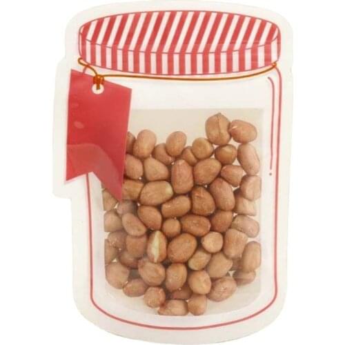 Reusable Food Packaging Ziplock Bags Oranizer Jar Shape Clear Bag Moisture-Proof Dried Fruit Eco Friendly Kitchen Storage