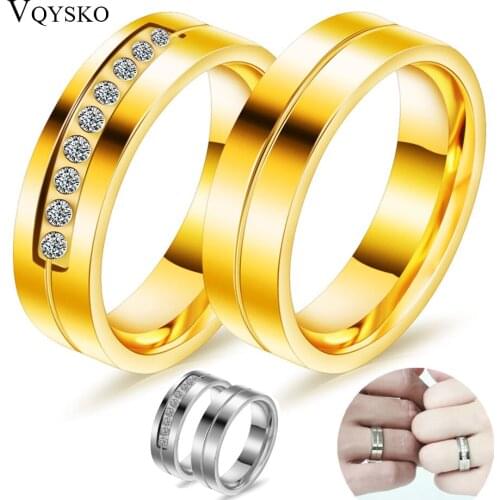 Fashion Jewelry Couple Rings For Wedding Anniversary Engagement Gift Stainless Steel Men Women Ring Set Bridal Puzzle Jewellry