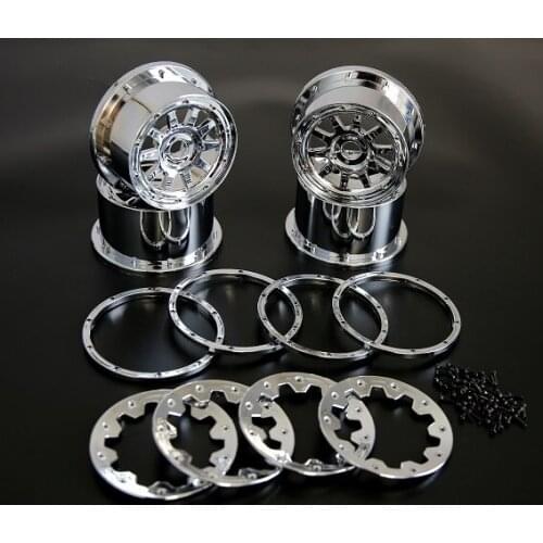 Chrome wheel set with beadlock for 1/5 Baja 5B