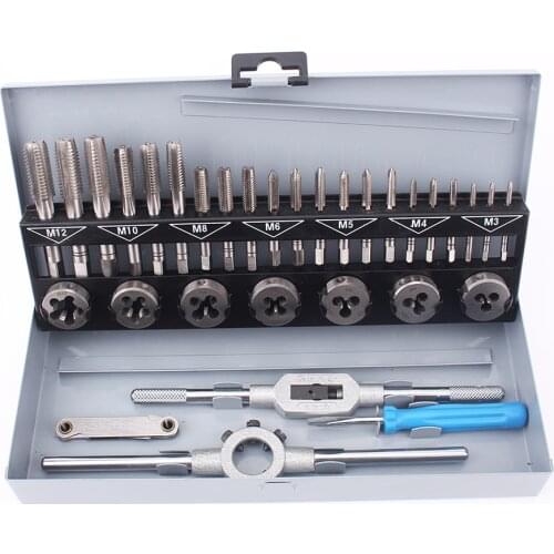 Set Of 32PCS DIN352 Taps Dies M3-M12 Taps Each Sieze 3PCS 6542 High Speed Steel