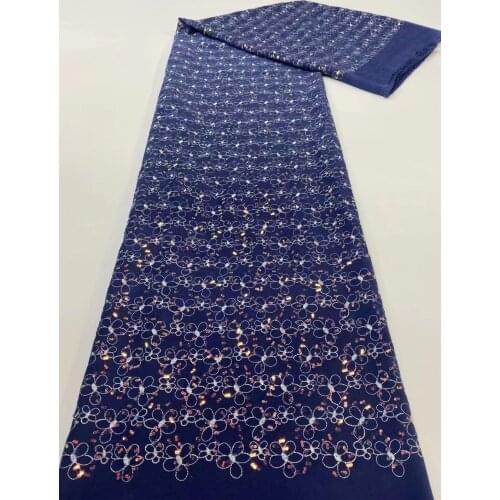 New French Sequins Lace Fabrics 2021 Nigerian High Quality Chiffon Embroidery Sequined African Net Lace Tulle Fabric Wedding Sew