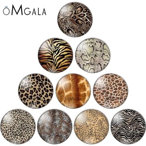 New Animal skin leopard Print Patterns 8mm/10mm/12mm/18mm/20mm/25mm Round photo glass cabochon demo flat back Making findings