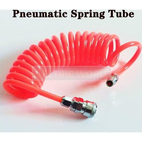 PU TUBE PU spring air pipe Air Compressor Hose PU tube 8*5mm Pipe with/without Connector Pneumatic Hose Pipe spiral air pipe
