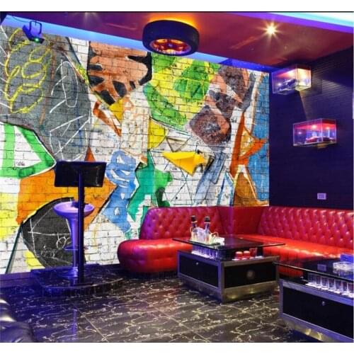 Custom 3D Wallpaper Abstract Art Graffiti Retro Background Wall Painting High-grade Waterproof Material