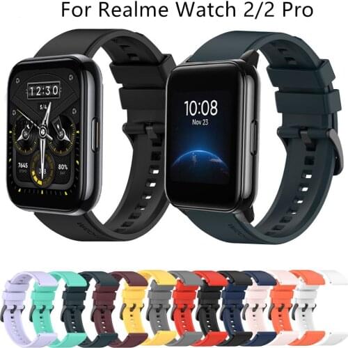 22mm Soft Silicone Band Strap For Realme Watch 2 / 2 pro Smart Bracelet Wirstband For Realme Watch S Pro/Haylou RS3 LS05S Watch