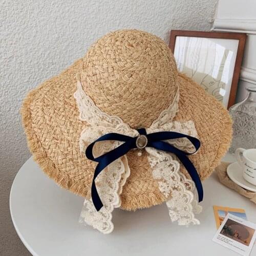 Women Summer Travel Hat Beach Sunscreen Straw Hat Handmade Raffia French Elegant Lady Vacation Luxury Caps Sombrero Playa Mujer