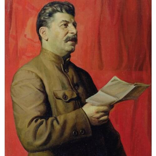 TOP ART--Russia great LEADER JOSEPH STALIN portrait painting- hand painted oil painting on canvas # 24 " inches--good art