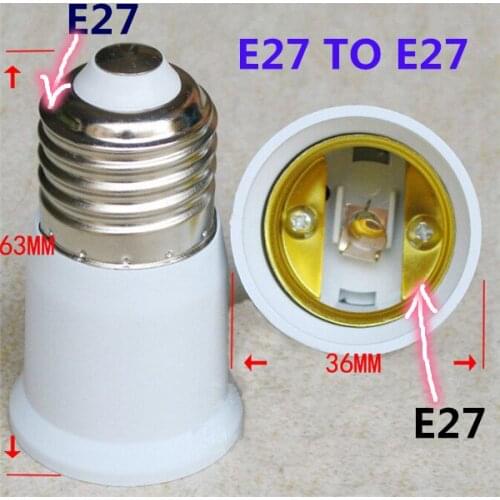 Increase base E27 Lengthened lamp holder lengthen E27 to E27 Longer Extend Convert base holder Increase the length base e27