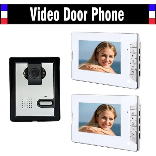 7 Inch Monitor Video Door Phone Doorbell Intercom System Video interphone kit Night Vision Call and Intercom 1 Camera 2 Monitor