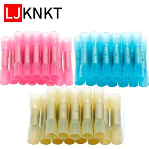 Waterproof Insulated Heat Shrink Butt Wire Crimp Terminals 22-16 AWG Soldering BHT1.25 BHT2 BHT5 faston Electrical Connectors