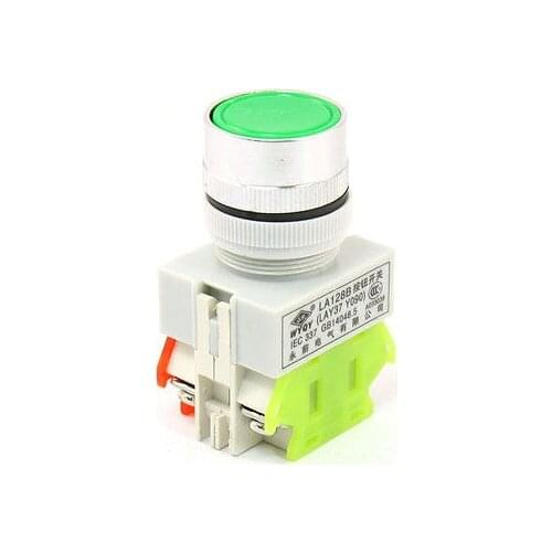 Green Latching Non-Locking Momentary Push Button Switch DPST 660V 10A