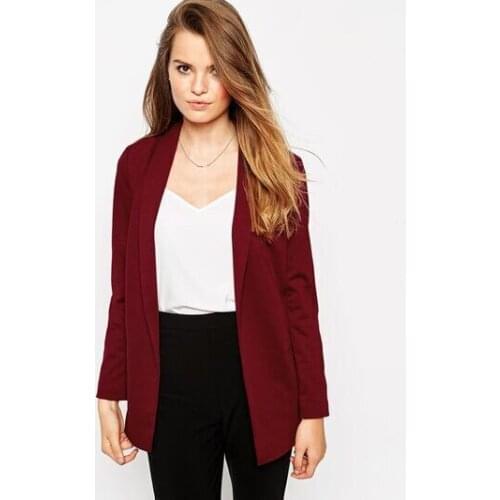 2015 Women Business suits Formal Office suits Custom made Wine Red Work Solid Single Button Long Sleeve suits