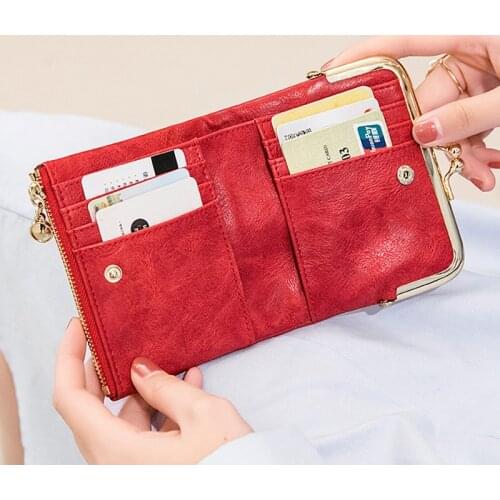 New Women pu Leather Wallets Short Hasp Purses for Ladies Portable Money bags Female Large Capacity Card Holders Clutch 2021