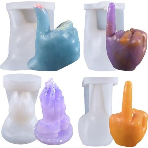 Gesture Candle Epoxy Resin Mold Fingers Aromatherapy Plaster Silicone Mould DIY Crafts Jewelry Home Decoration Casting Tools