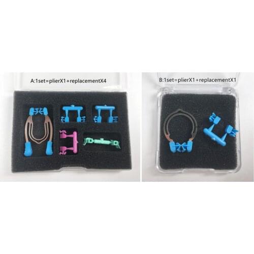 1Set Dental Matrix Clip Clamps Hand Use Wedges Tinas Ring All in One Replacement Autoclave 121℃ Plier Type A&B