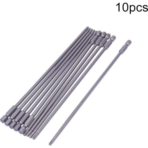 Utoolmart 10Pcs 1/4" Hex Shank Magnetic Screwdriver Bits Tip Size 3mm 5mm Repair Tool 200mm S2 Steel Bit Set H3 H5