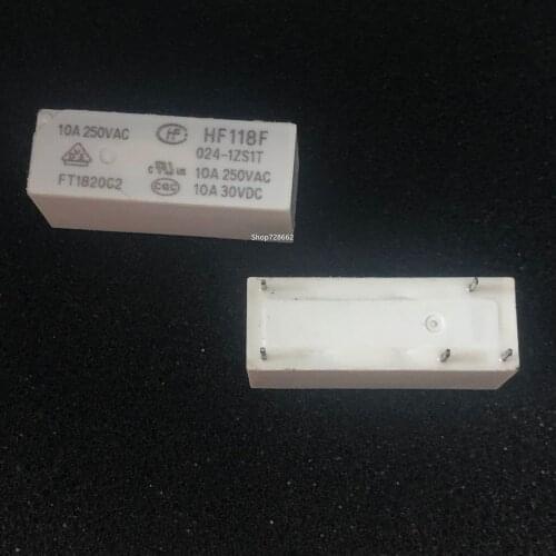 10PCS/LOTnew relay HF118F-024-1ZS1T HF118F-024-1ZS1 DC24V DIP5 10A