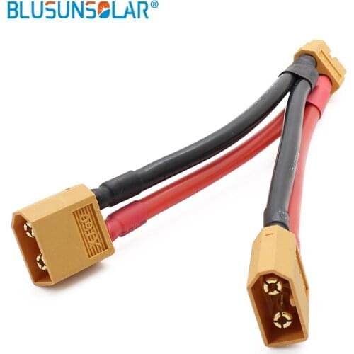 100 Pcs/Lot wholesale XT60 Parallel Battery Connectors Cable Extension Y Splitter 12 Awg Silicone Wire 10cm ZD0190