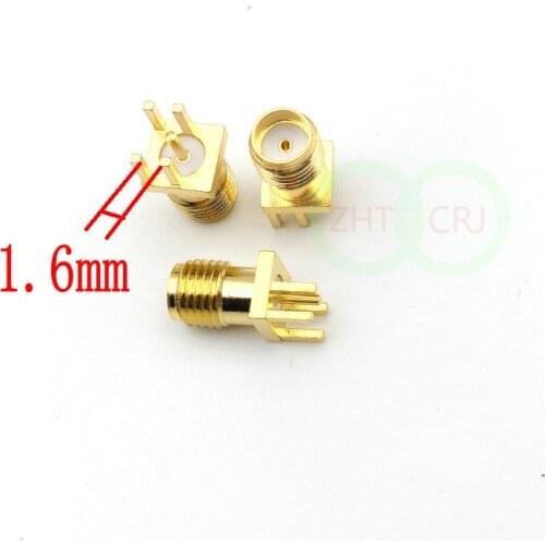 1000pcs Gold SMA female jack solder PCB clip edge mount RF connector