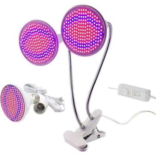 200 LED Plant Flower Grow Light Dual Single Head Bulb Lamp Desk Clip Switch Holder Vegetable Indoor greenhouse hydroponics