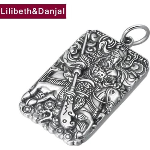 2019 Birthday present Pendant 100% S990 Sterling silver Jewelry Men Buddha Mantra Amulet Necklace Pendant Jewelry making P29