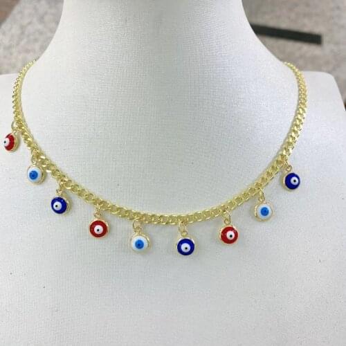3PCS, Bohemian Evil Eye Necklace for Women Retro Fashion Jewelry Accessories Gold Chain Necklace