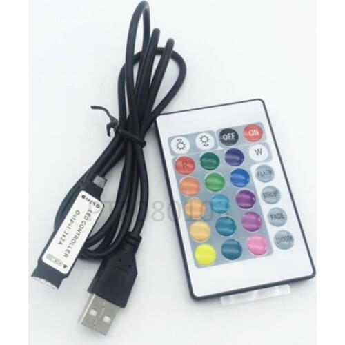 3pcs USB RGB remote Controller 5-24V IR 24key Wireless Led Dimmer 4Pin Female connector for 5V 5050 3528 RGB Led USB strip light