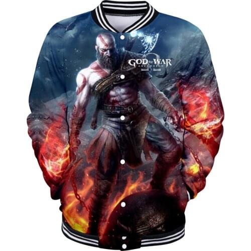 God of War 3D Jacket Men Women Blood RED Lines Face Printed Kids Hoodies Sweatshirt Long Sleeve Coat Casual Game Clothes