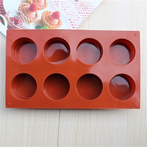 8 Holes Round Shape Silicone Cake Mold,3D Handmade Cupcake Jelly Pudding Cookie Mini Muffin Soap Mold DIY Baking Tools