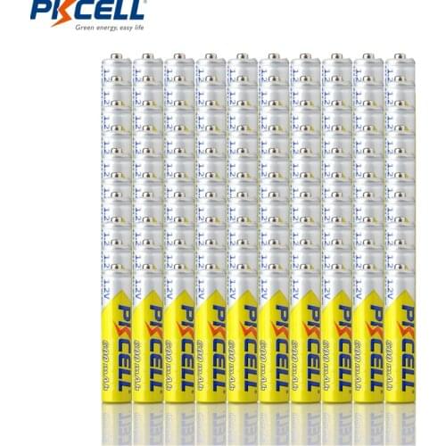 100Pcs*PKCELL AAA 1.2V Ni-MH Rechargeable Batteries AAA NIMH Battery 3A Over 1000times Cycles AAA batteries for camera toys