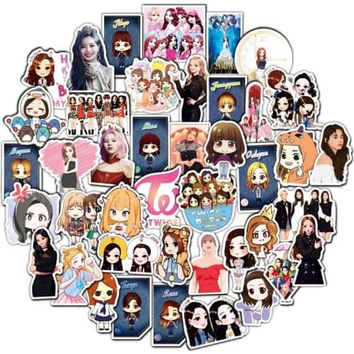 10/50PCS Hot Sale KPOP Twice Luggage Notebook Cartoon Kawaii Stickers DIY Album Scrapbooking Student Kids Fans Gift