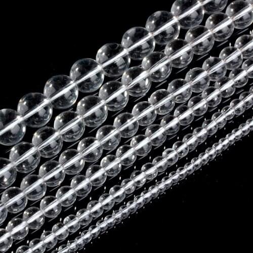Wholesale Genuine Clear Quartz Crystal beads,4mm 6mm 8mm 10mm 12mm Round Gem Stone Loose Beads For Jewelry Making,1of 15" strand