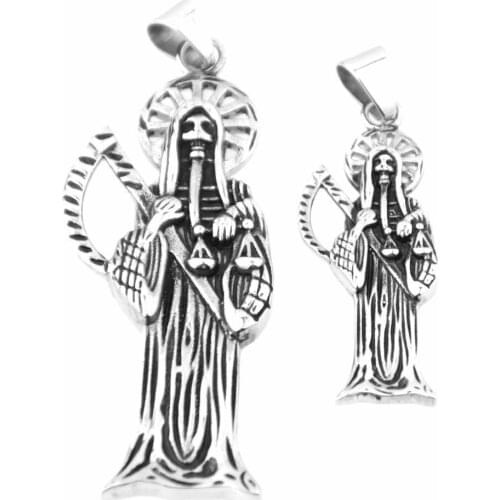 Trendy 316L Stainless Steel Silver Color Punk Biker Mens Boys Jewelry Pendant Necklace Free Box Link Chain 24inch Holiday Gift