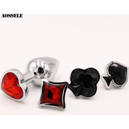 DIY Metal Anal Beads Crystal Jewelry Heart Butt Plug Stimulator Sex Toys For Women/Men Couples Dildo Stainless Steel Anal Plug