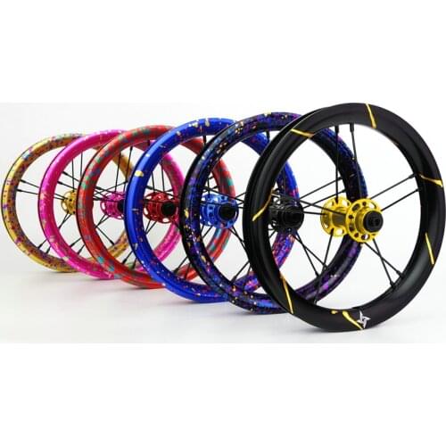 GIPSY G-FIVE SPLASH 12 inches Double Wall Pinned Rim Anodized Balance Kids Bike Wheel 74 84 90 95mm Bicycle Wheelsets