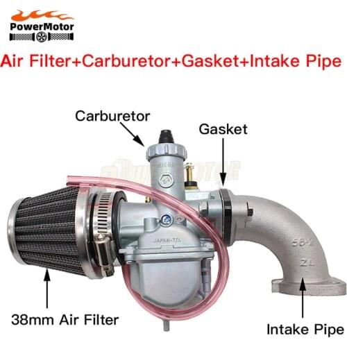 Mikuni VM22 Carburetor 38mm Air Cleaner Filter 26mm Carb Intake Pipe Mainfold For 110cc 125cc 140cc Engine Pit Dirt Bike Motor